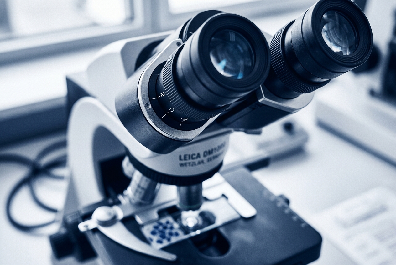 Microscopio con binocular